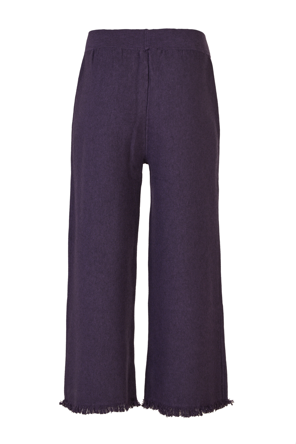 Cropped Woolly Jersey Trousers with Fringe and Elasticated Waistband (Natacha)