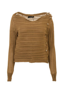 Image of Ribbed Short Sweater/Cardigan with Side Buttoning (Ioanna Kourbela)