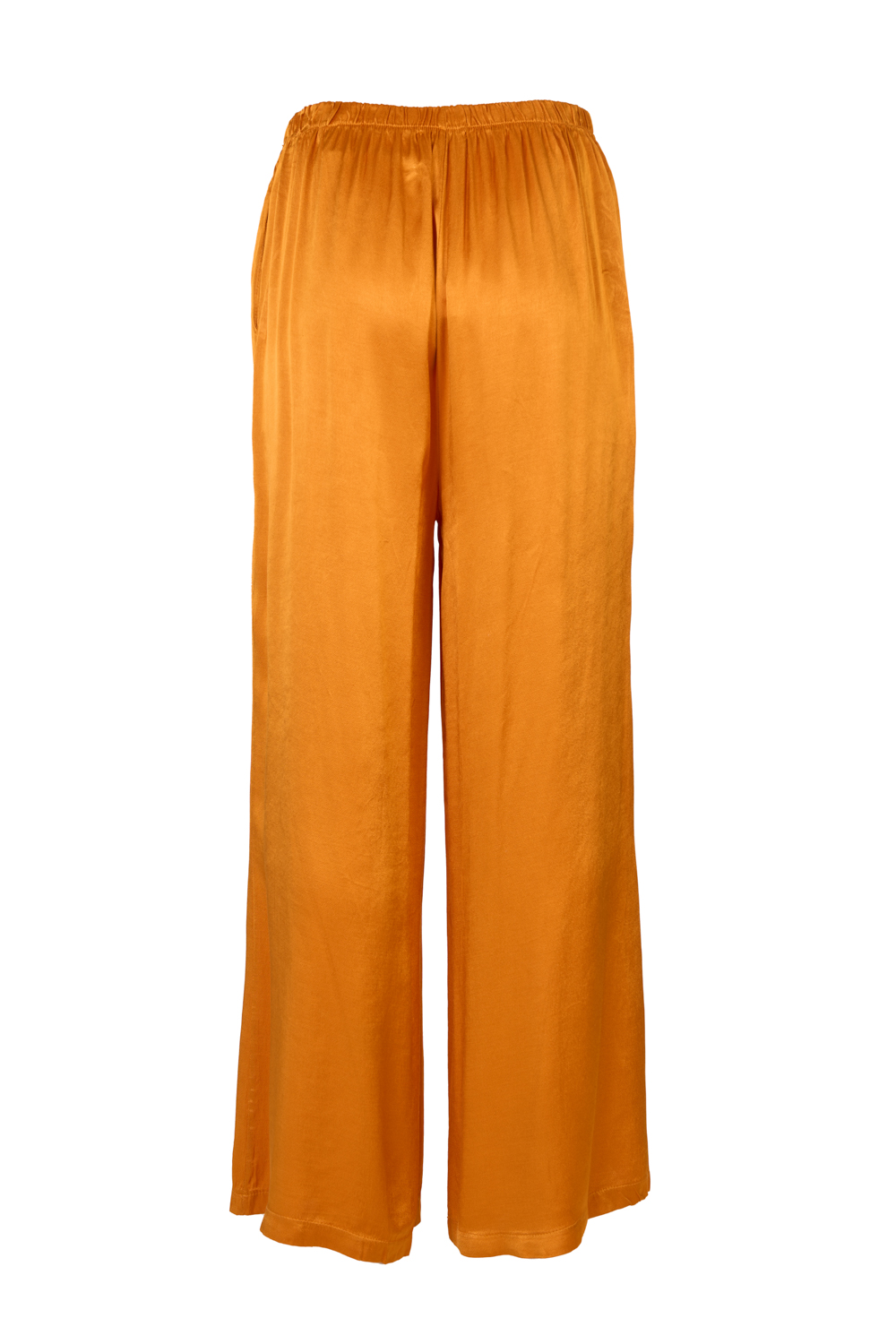 Wide Legged Silk-Viscose Trousers with Elasticated Waistband and Side Pockets (Free For Humanity)
