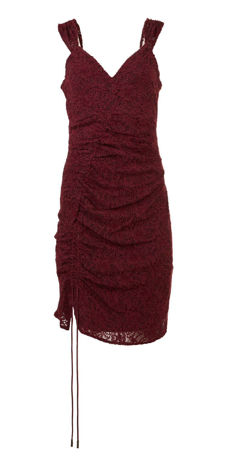 Lace Boudoir Bodycon Dress with Front Ruching Detail – Guess