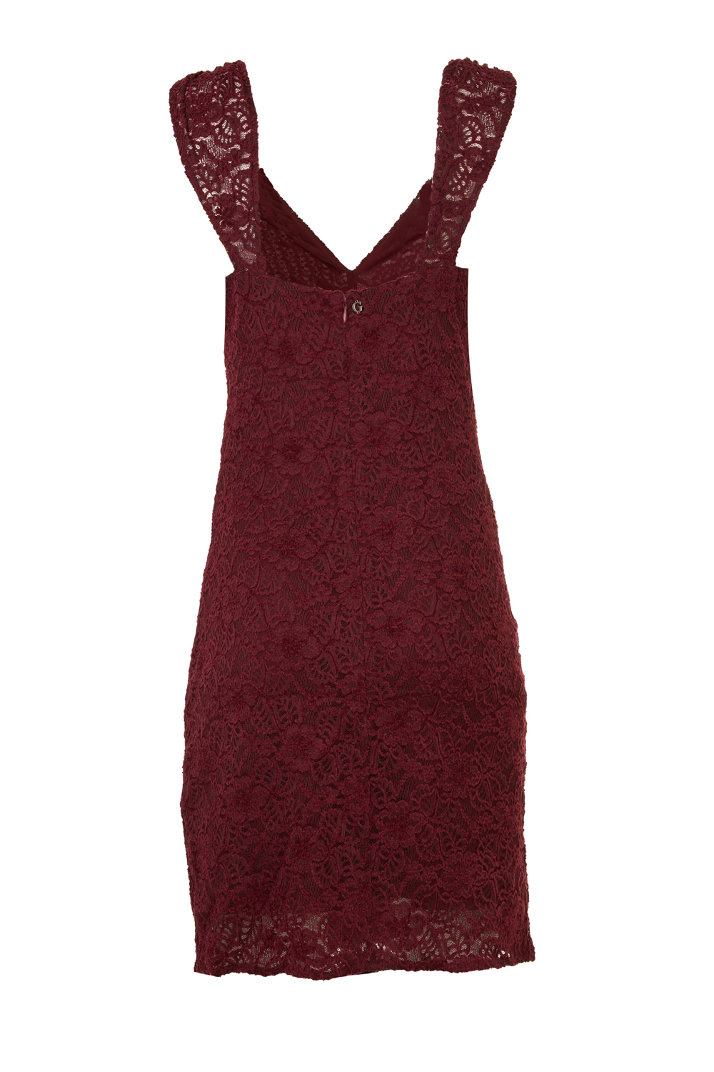 Lace Boudoir Bodycon Dress with Front Ruching Detail (Guess)