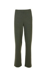 Image of Straight Jersey Patterned Trousers with Elasticated Waistband and Side Pockets (Mexx)