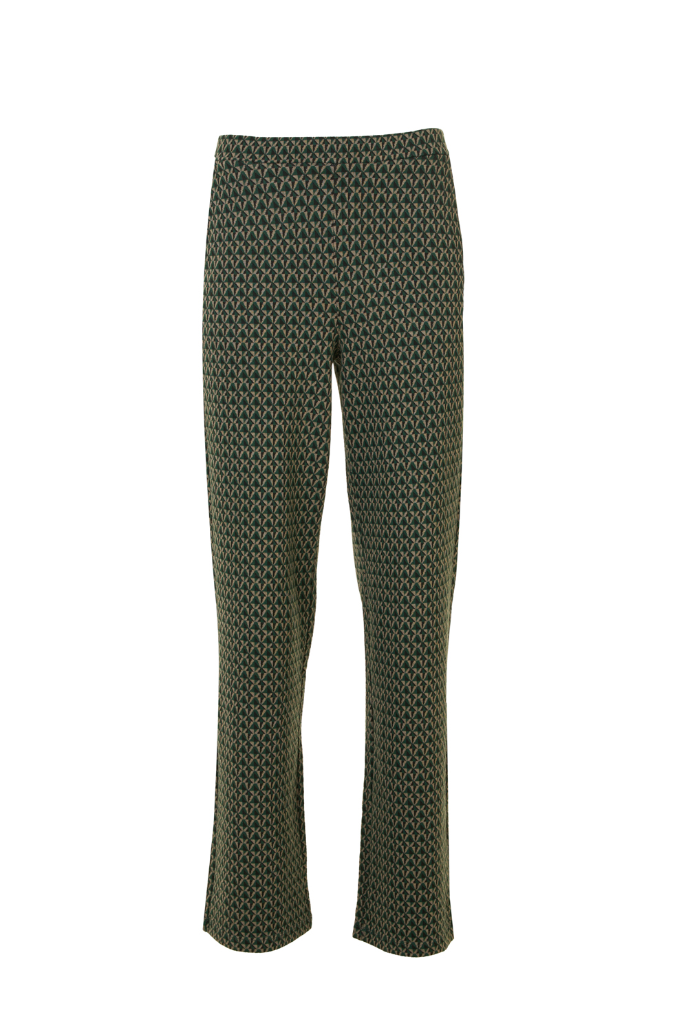 Straight Jersey Patterned Trousers with Elasticated Waistband and Side Pockets (Mexx)