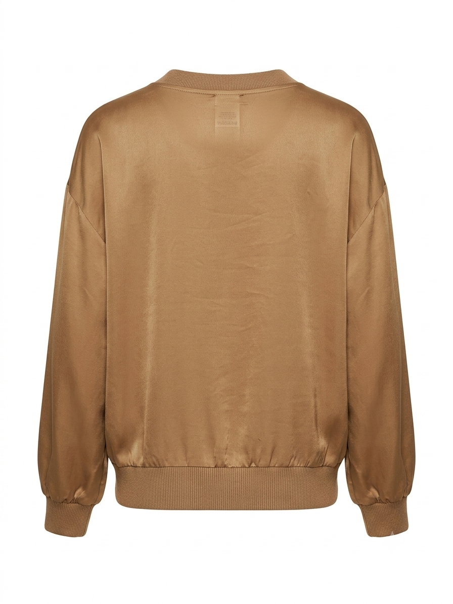 Slouchy Silky Blouse with Rib Endings -Sunny Studio