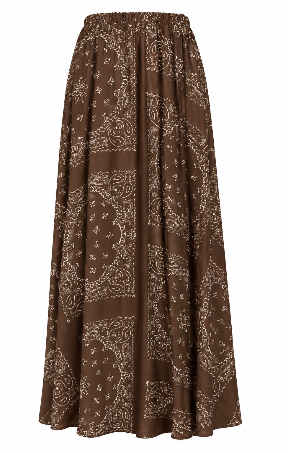 Image of “Bandana” Print Silky Maxi Skirt with Elasticated Waistband -Sunny Studio