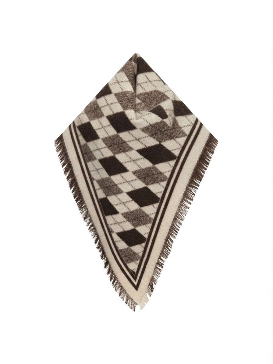 Wooly Triangle Argyle Stole – Vimoda