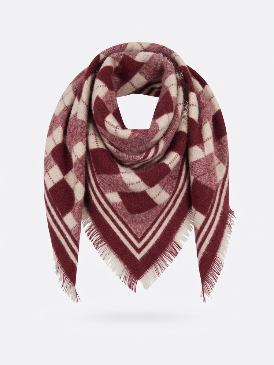 Wooly Triangle Argyle Stole – Vimoda