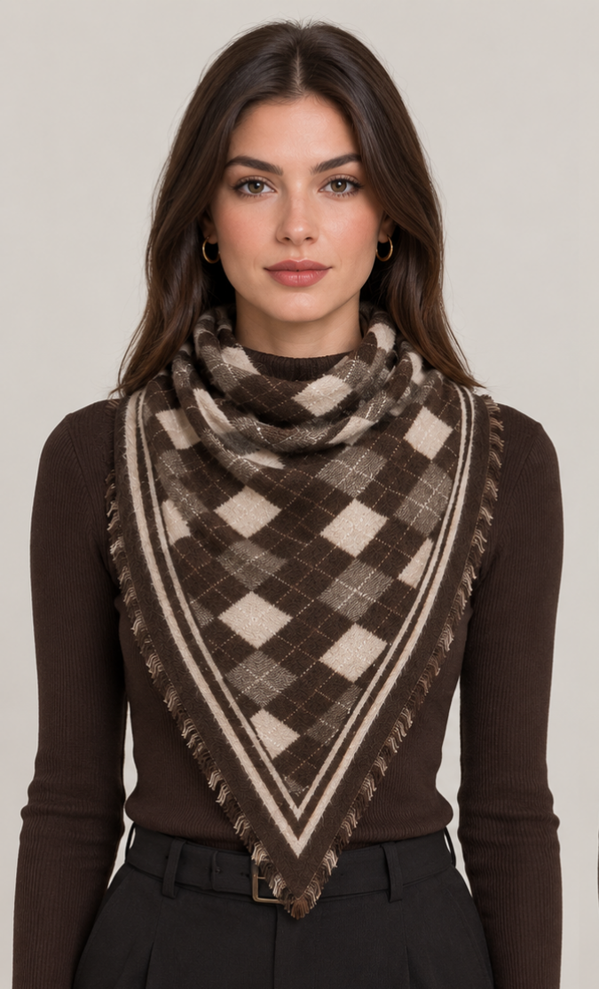 Wooly Triangle Argyle Stole – Vimoda
