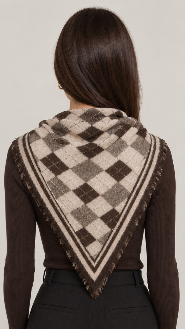Wooly Triangle Argyle Stole – Vimoda