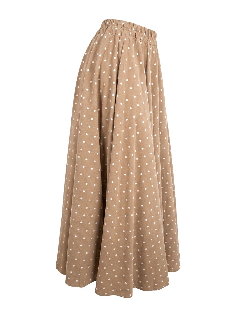 Needlecord Polka Dot Maxi Full Skirt with Elasticated Waistband – Sunny Studio