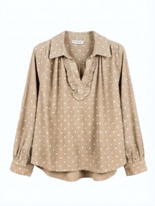 Image of Needlecord Polka Dot Folk Blouse – Sunny Studio