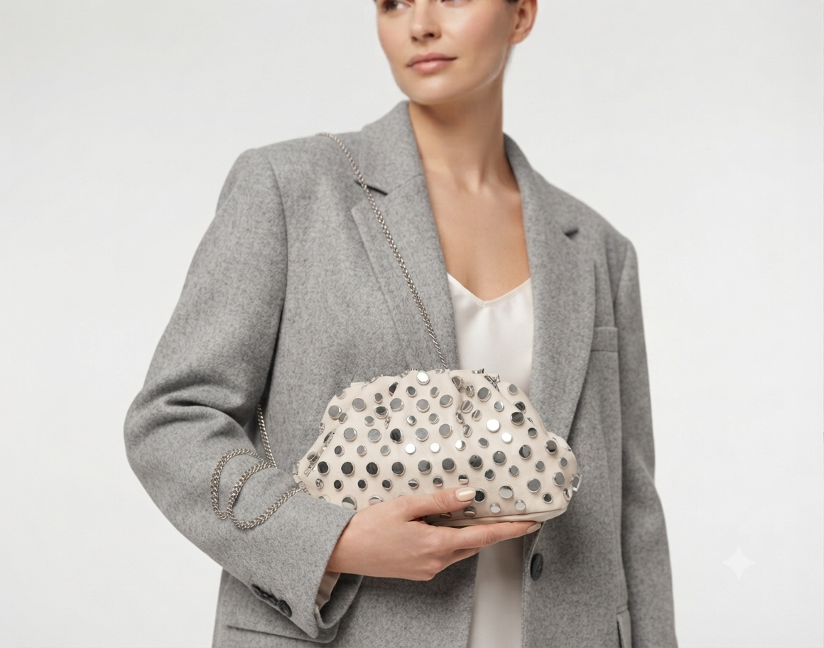 Studded Clutch Bag with Extra Chain Strap – Marella