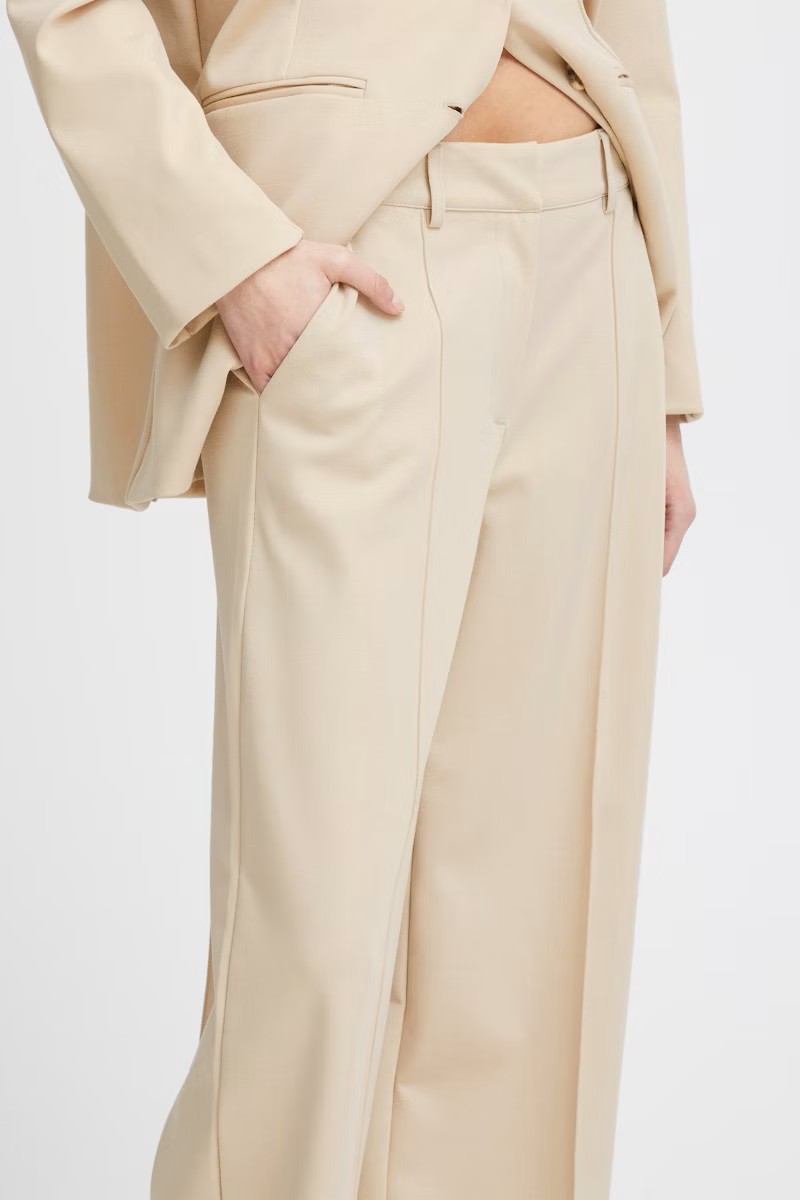 Jersey Trousers with Front Seam and Side Pockets – Ichi