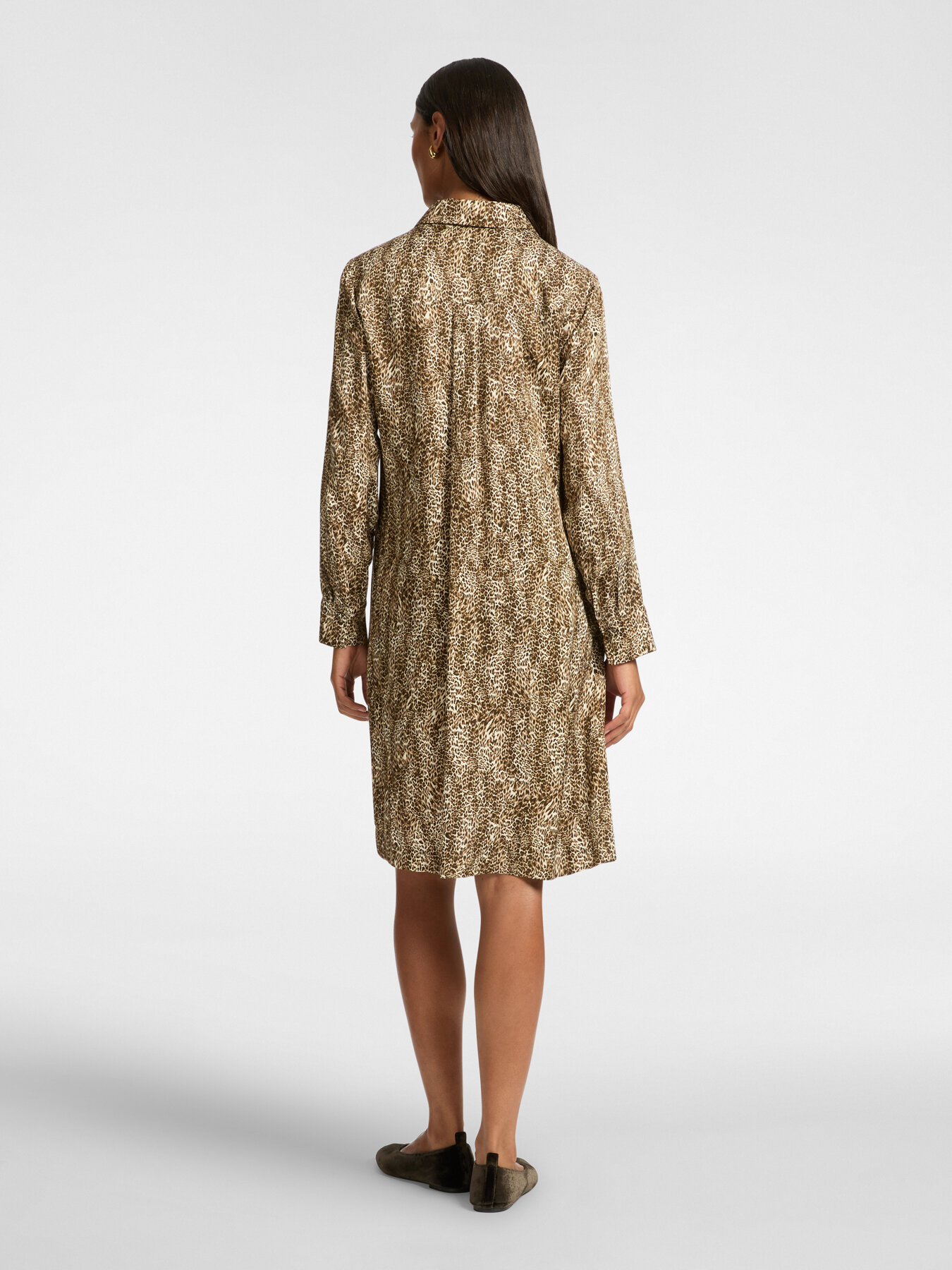 Animal Print Silky Shirt Dress – Elena Miro