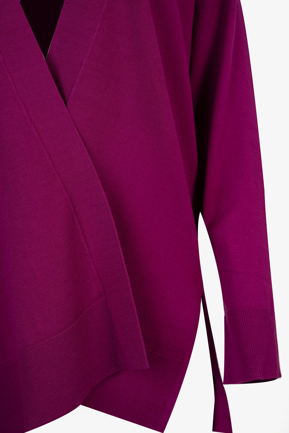 Slouchy Cardigan with Ribbed Endings and Side Slits – Elena Miro