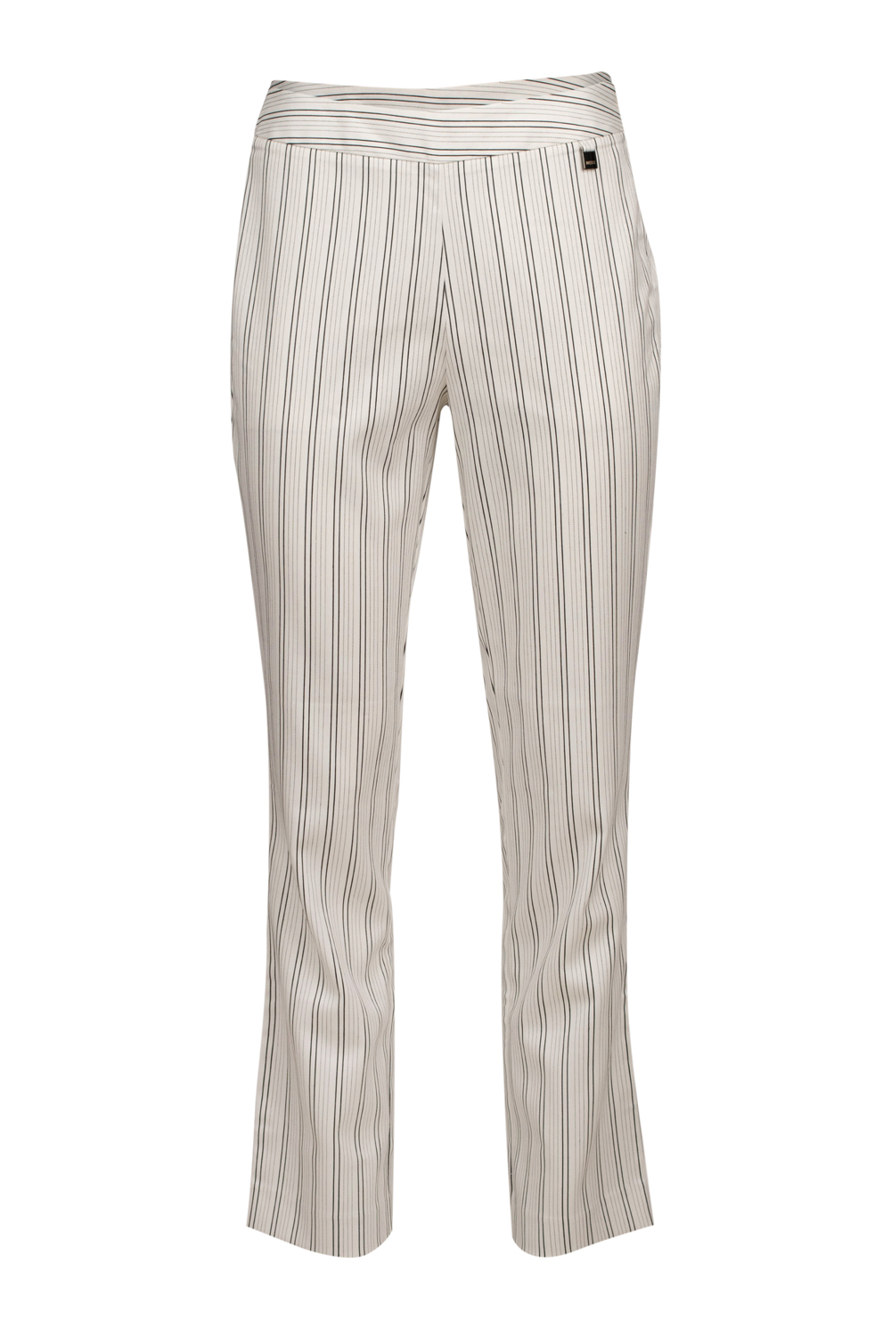 Straight Striped Trousers with Side Fastening