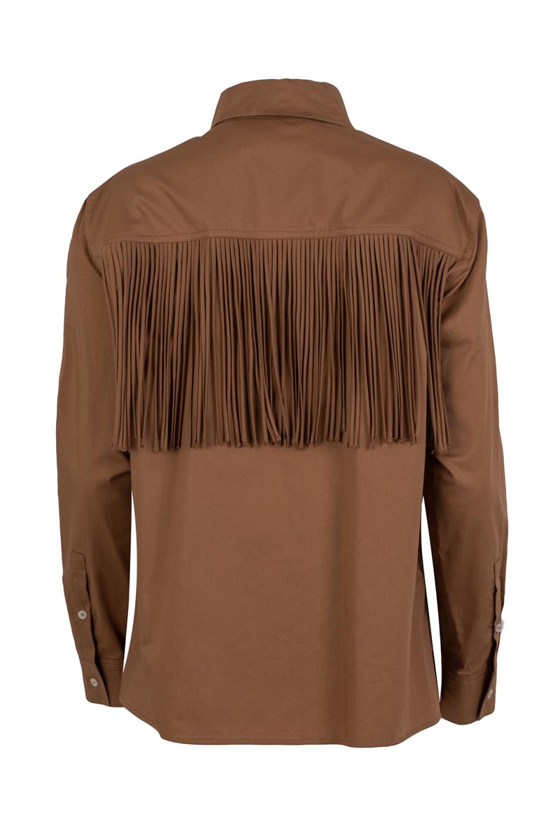 Shirt with Front and Back Fringe Detail