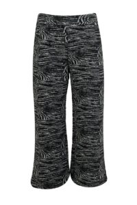 Printed Cropped Jersey Trousers - Black/Grey, L