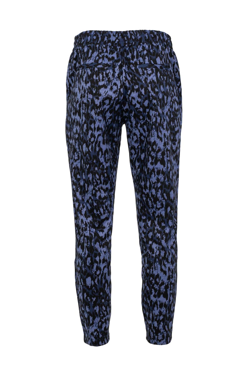 Jersey Cigarette Animal Print Trousers with Elasticated Waistband