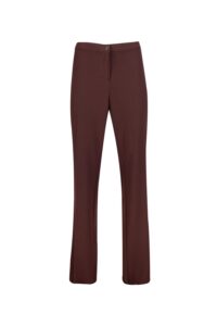 Image of Straight Crepe Trousers with Elasticated Waistband