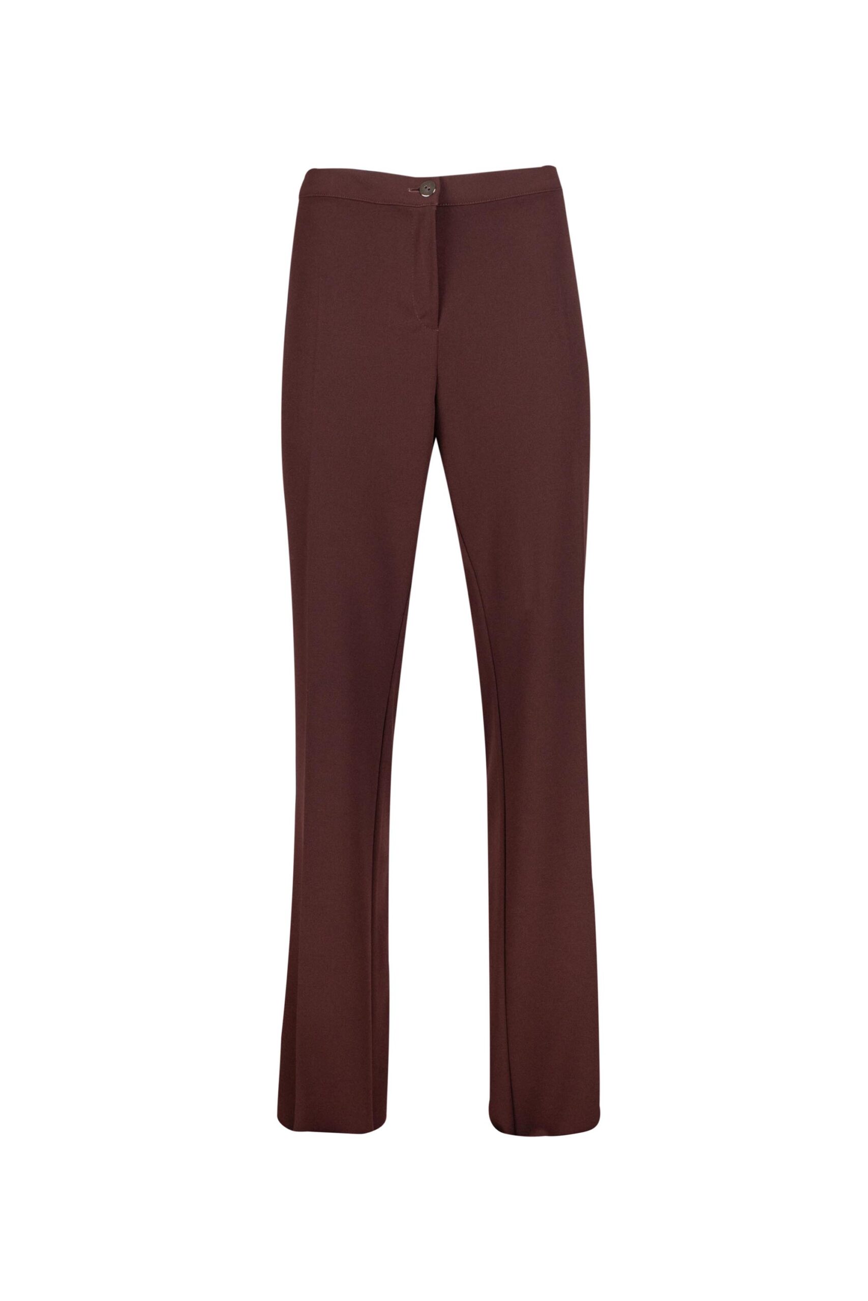Straight Crepe Trousers with Elasticated Waistband