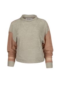 Image of Textured Set with Sweat Pants and Polo Neck Sweatshirt with Mesh Detail