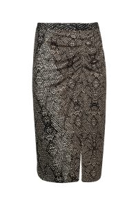 Straight Snakeskin Skirt with Side Ruching - Multicoloured, IT 40