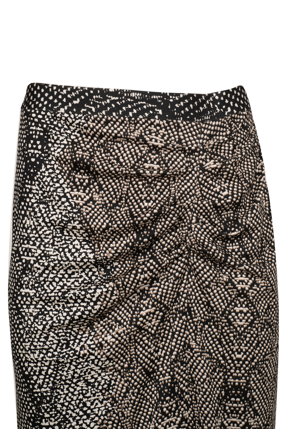 Straight Snakeskin Skirt with Side Ruching