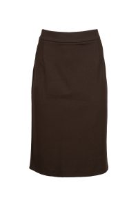 Straight Midi Jersey Skirt - Dark Brown, 35