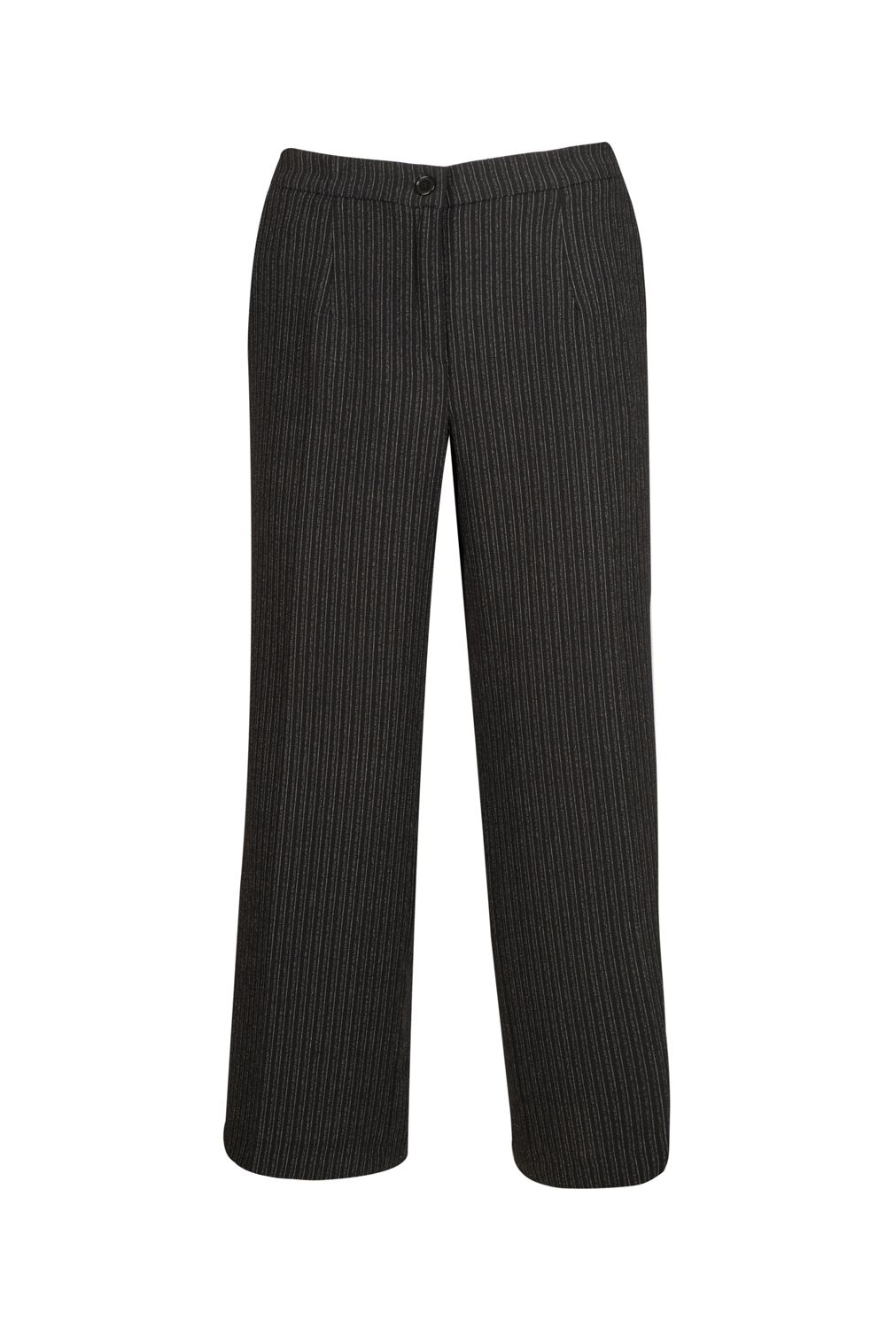Cropped Wide Leg Striped Trousers with Elasticated Waist Band