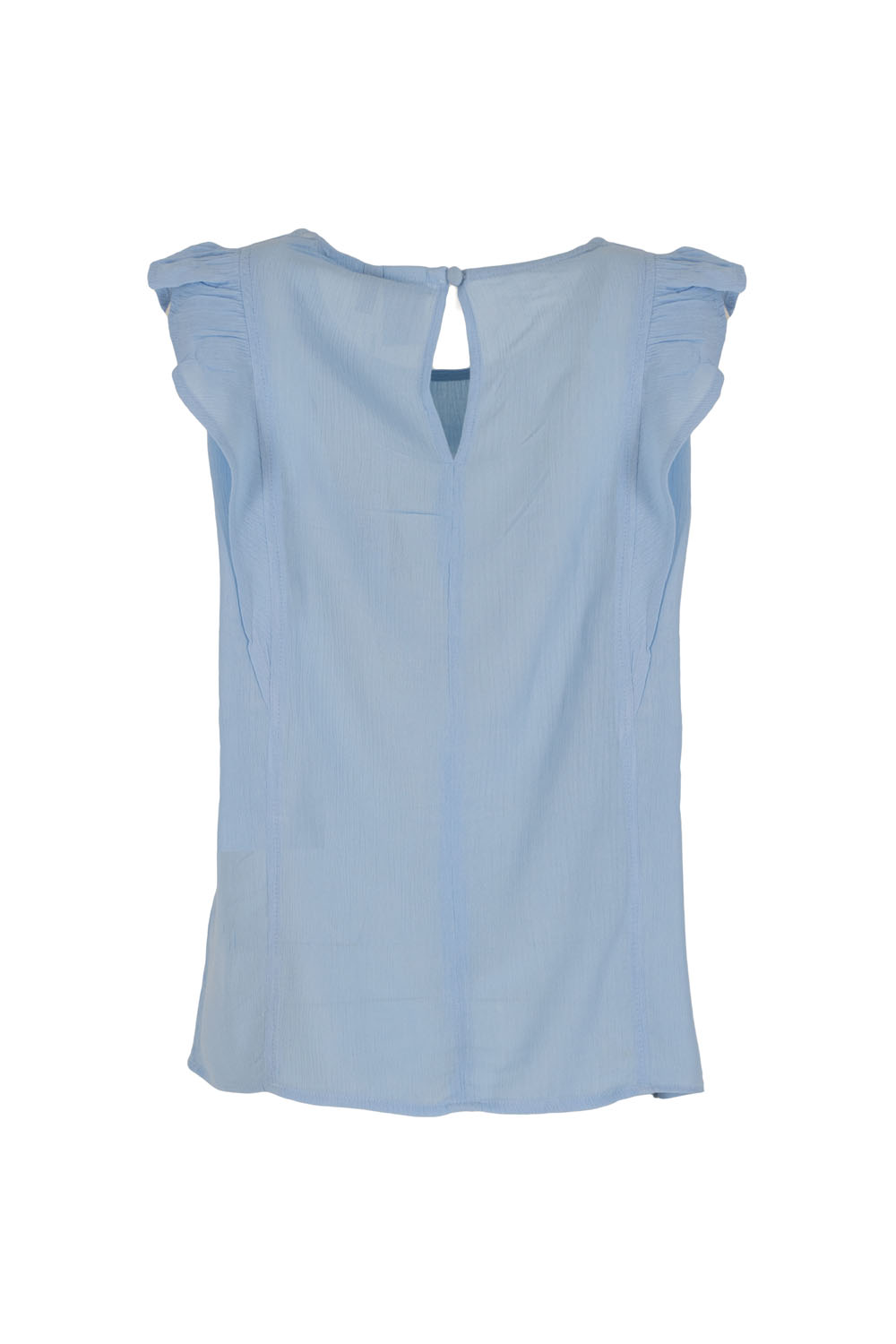 Sleeveless Textured Top with Frills