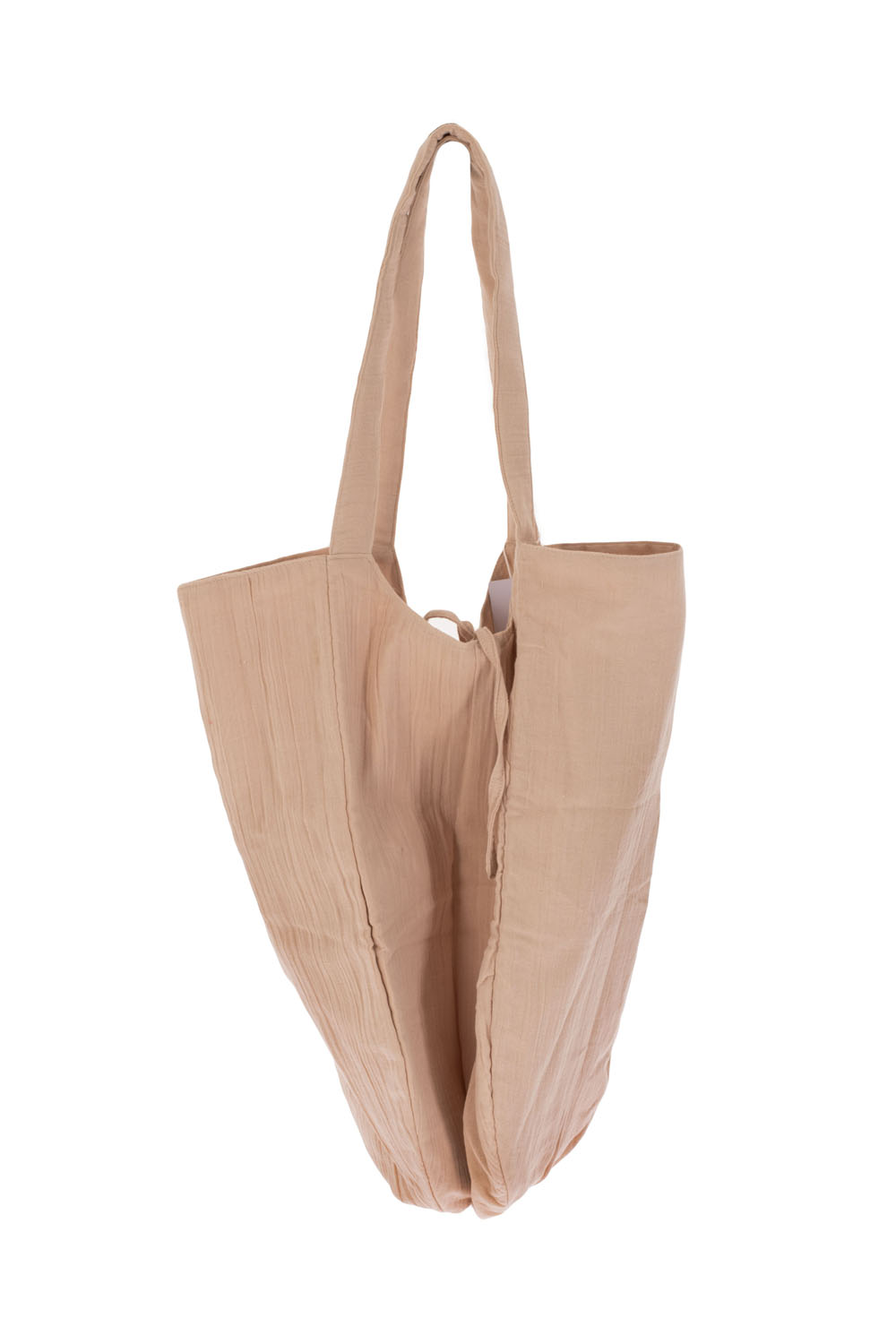 Large Fabric Bag with Ruched Bottom (Double Handle) and Tie Fastening