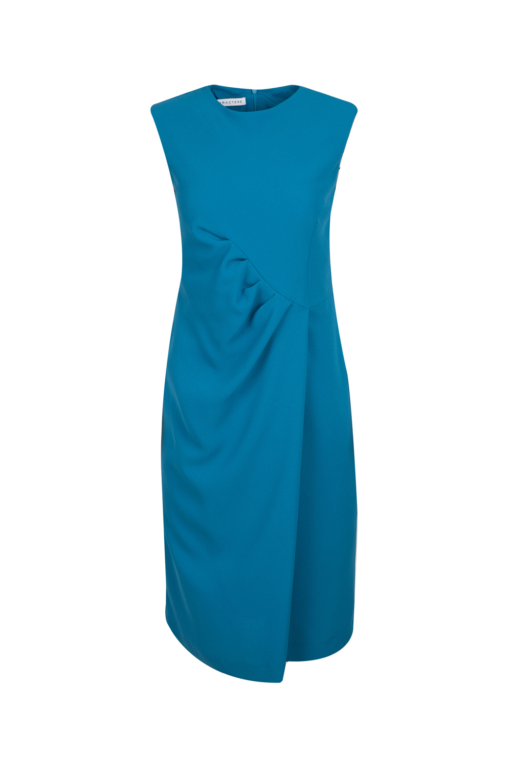 Sleeveless Shift Dress with Ruching Front Detail