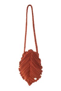 Image of Handmade Silky Pleated Leaf Small Bag