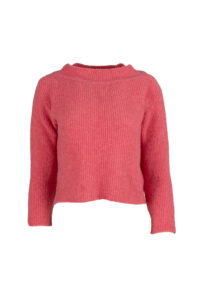 Image of Cropped Boxy Wooly Rib Top with Back Slit
