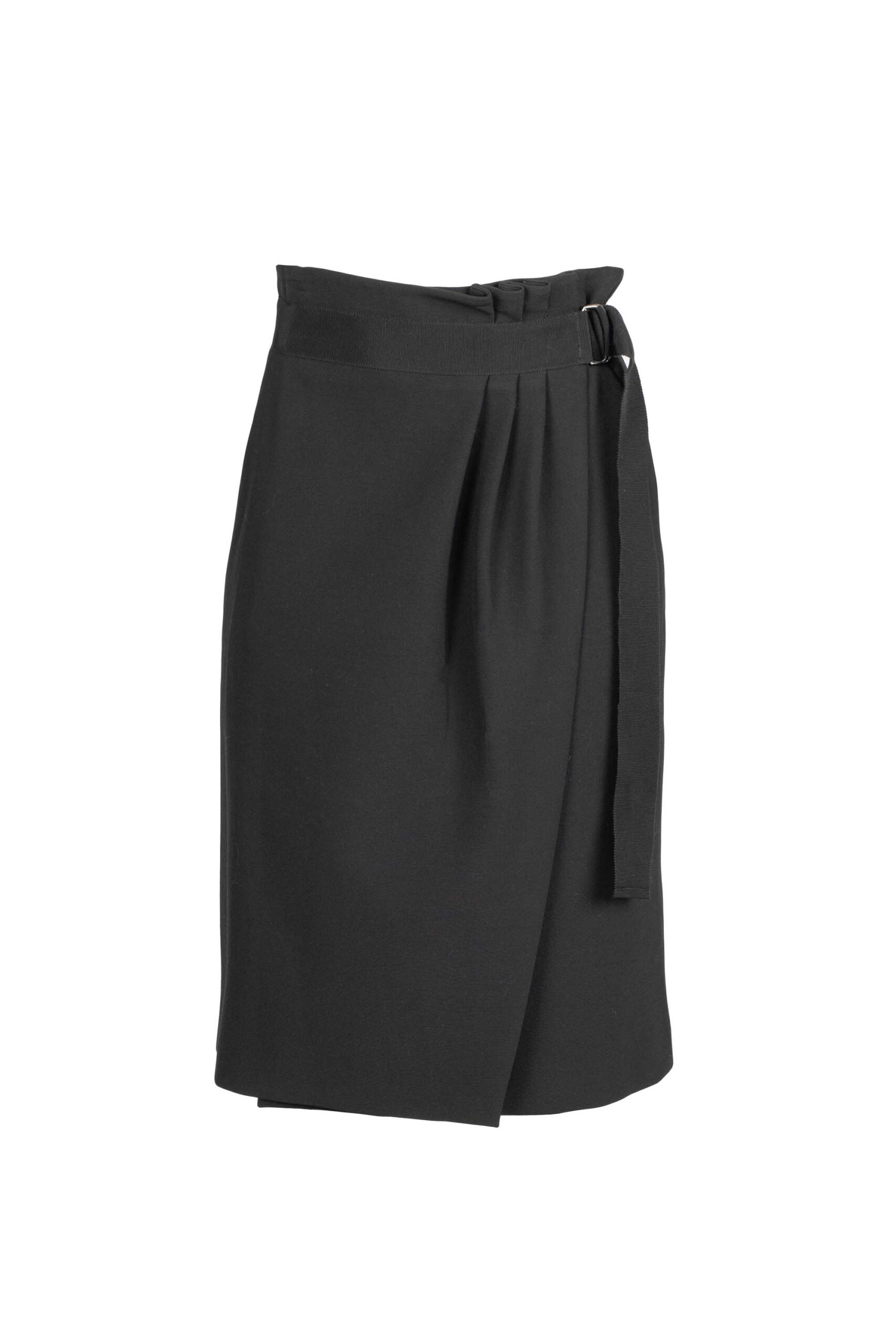 High Waist Wrap Skirt with Belt Detail