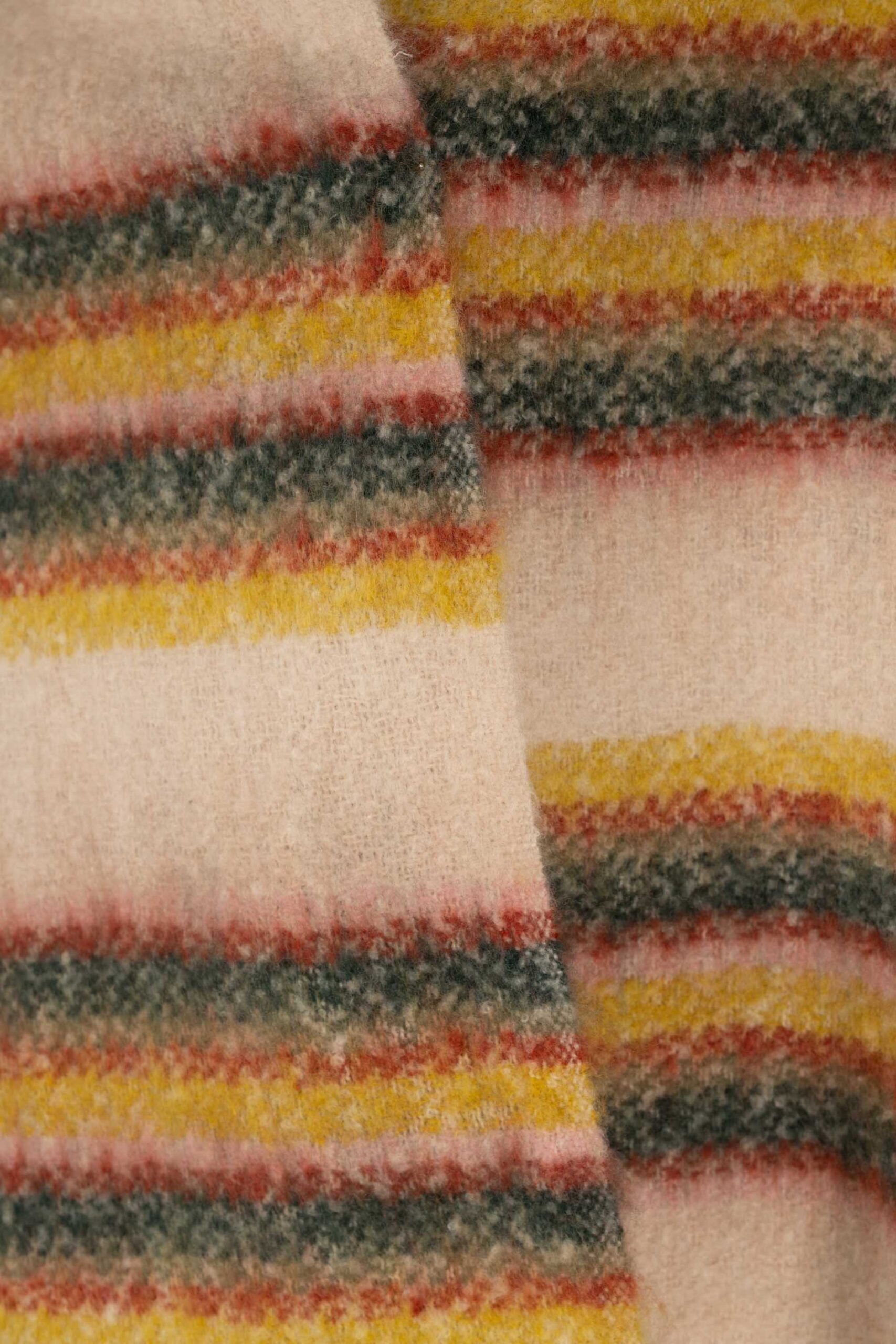 Striped Blanket Shawl with Fringe