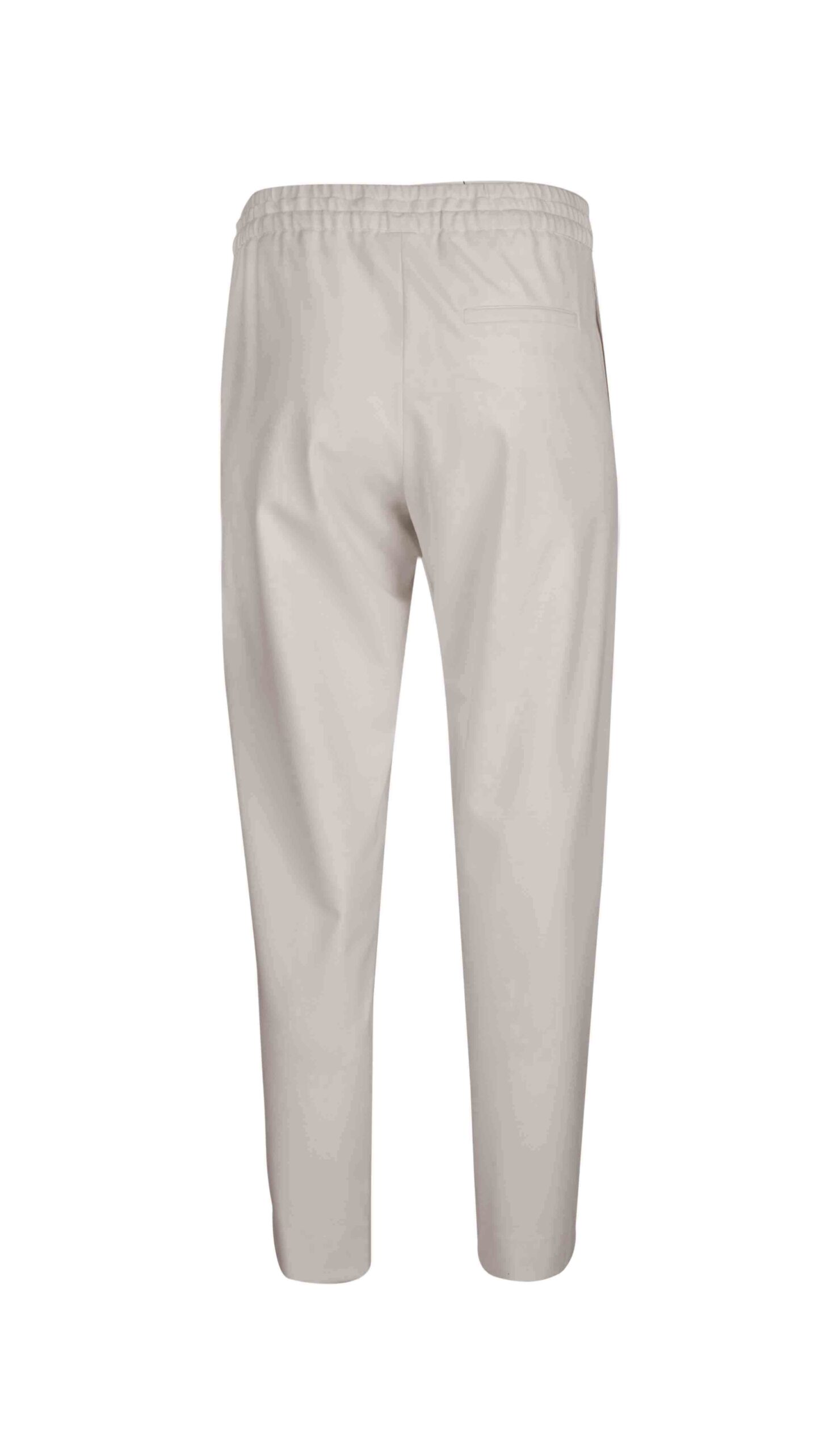 Long Straight Trousers with Elasticated Waistband and Side Piping Detail