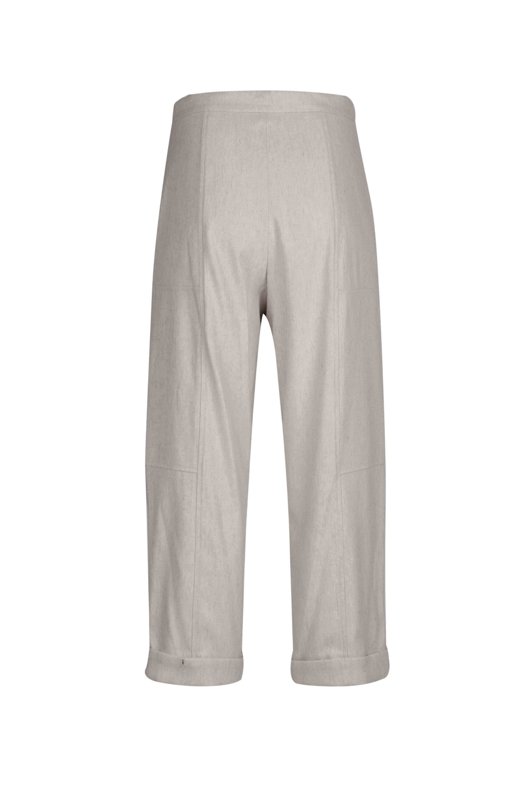 Wool Mix Utility Style Trousers with Turn Ups