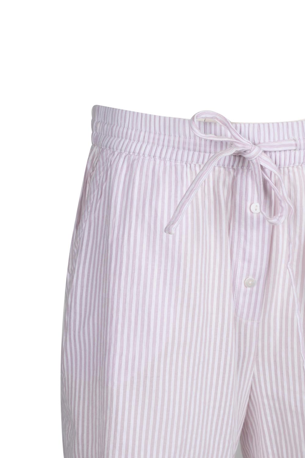 Pinstripe Shorts with Elasticated Drawstring Waist