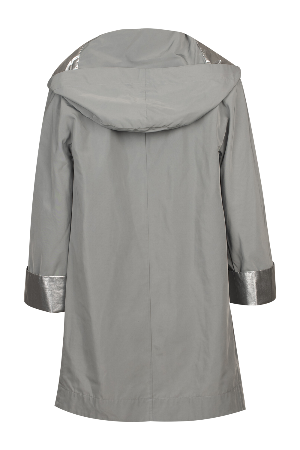 Hooded Light Weight Raincoat with Cuffed 3/4 Sleeve