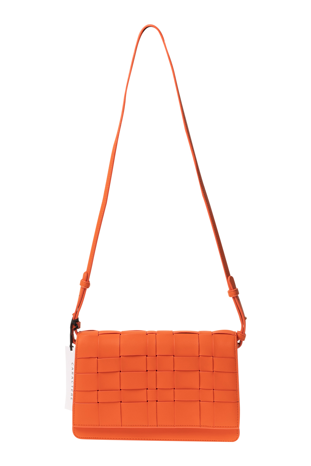 Eco Leather Structured Bag with Front Crosscut Detail