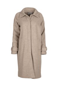 Image of Textured Coat with Hidden Button Fastening