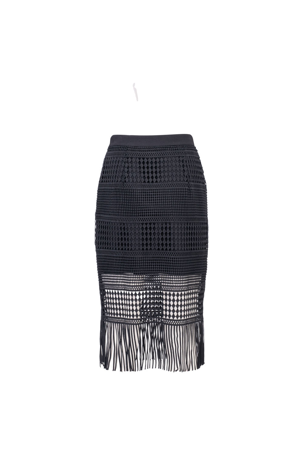 Mini Skirt with Decorative Fringe Overlay and Elasticated Waistband