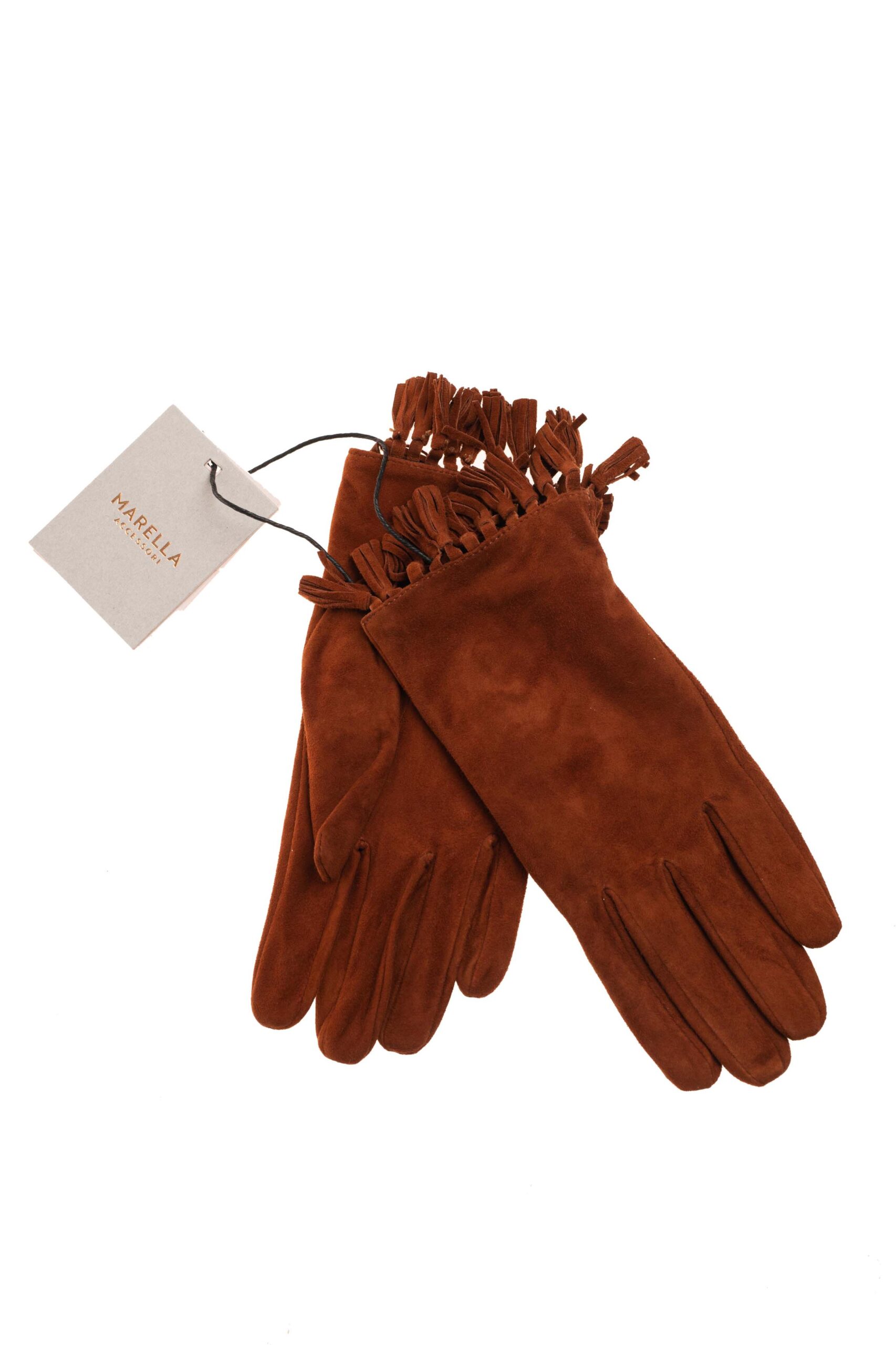 Suede Gloves with Fringe