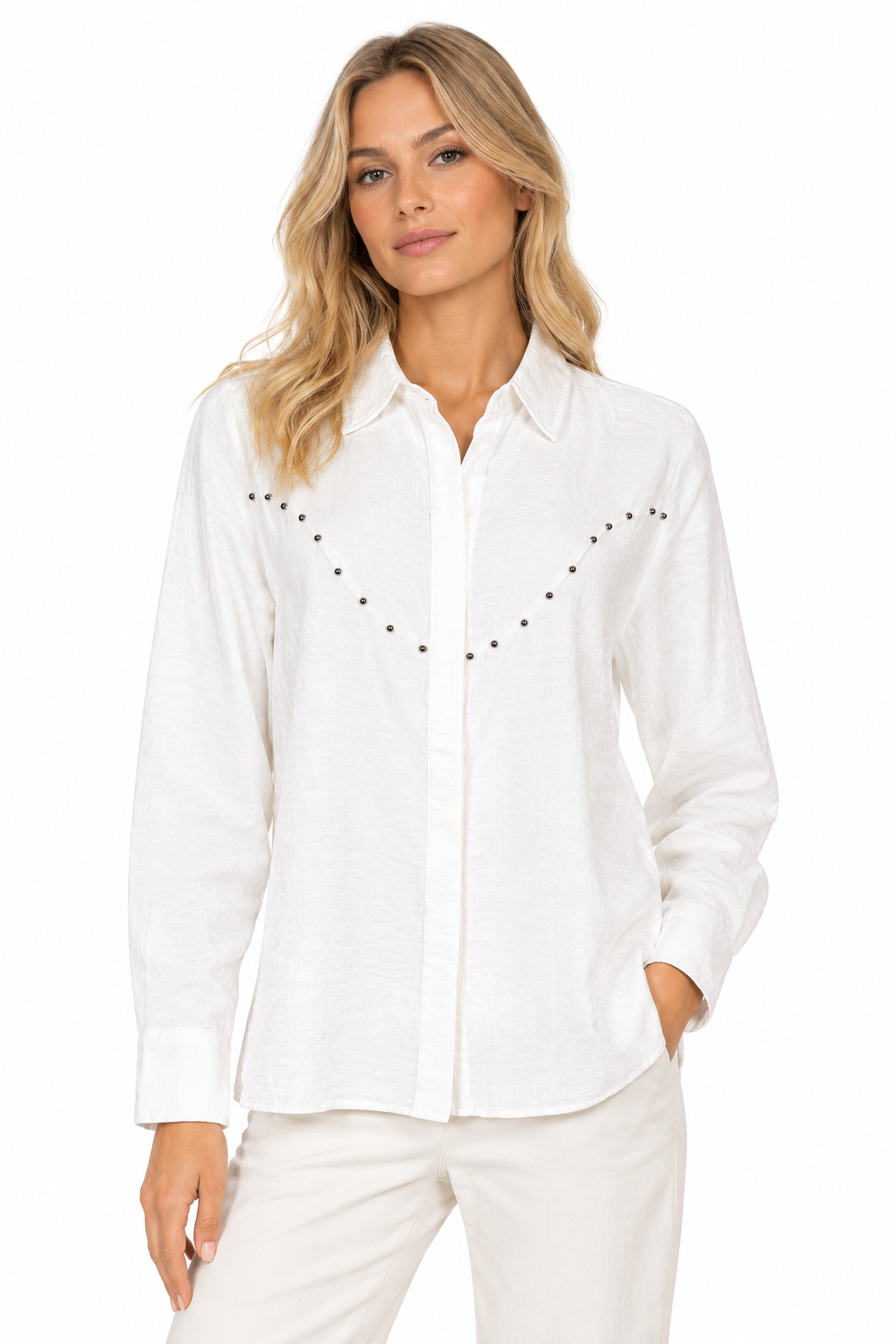 Front Stud Detail Shirt – Ichi