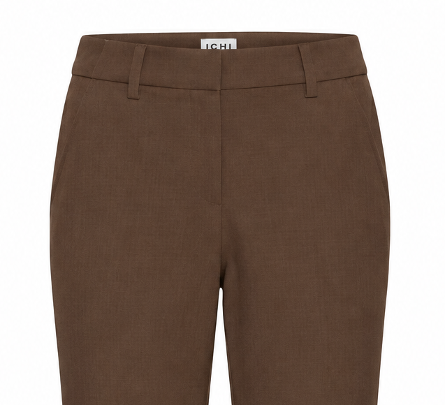Staight Soft Textured Trousers with Side Pockets – Ichi