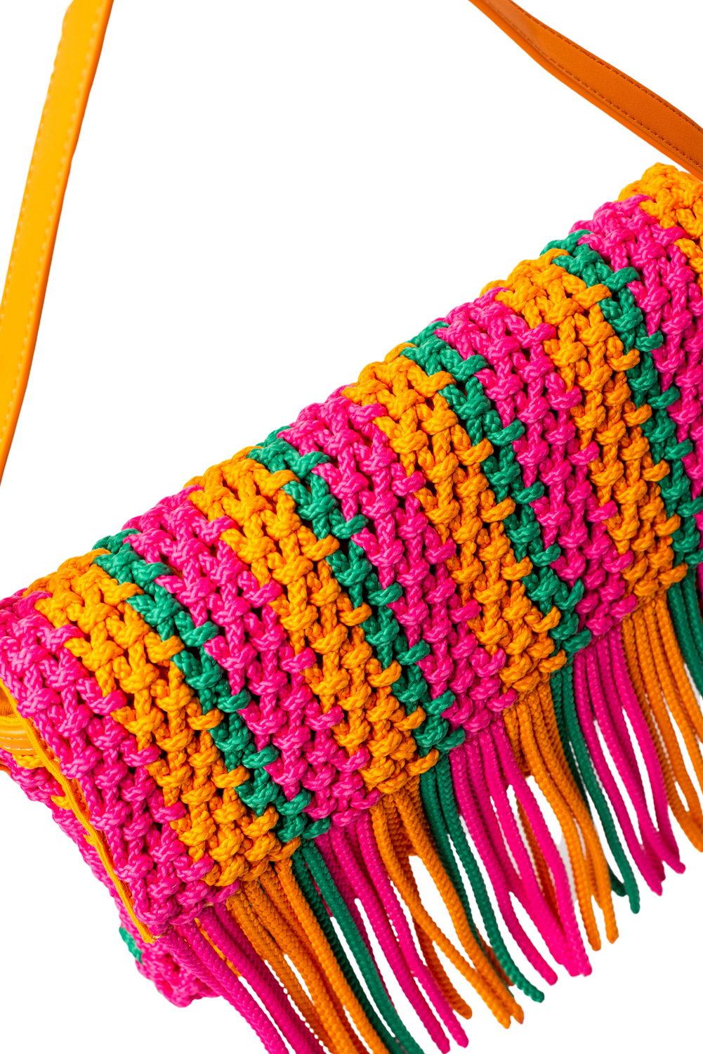 Fringed Crochet Handbag