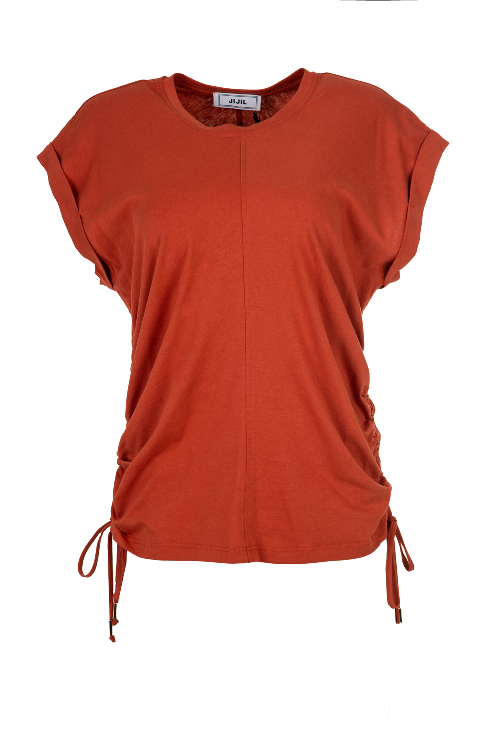 Sleeveless Blouse with Side Drawstring Ruching Details