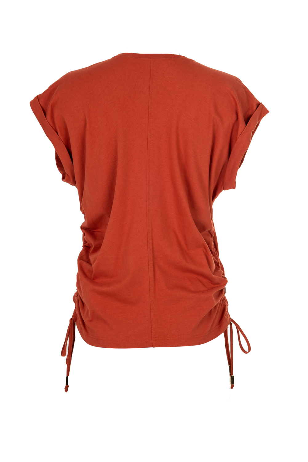 Sleeveless Blouse with Side Drawstring Ruching Details